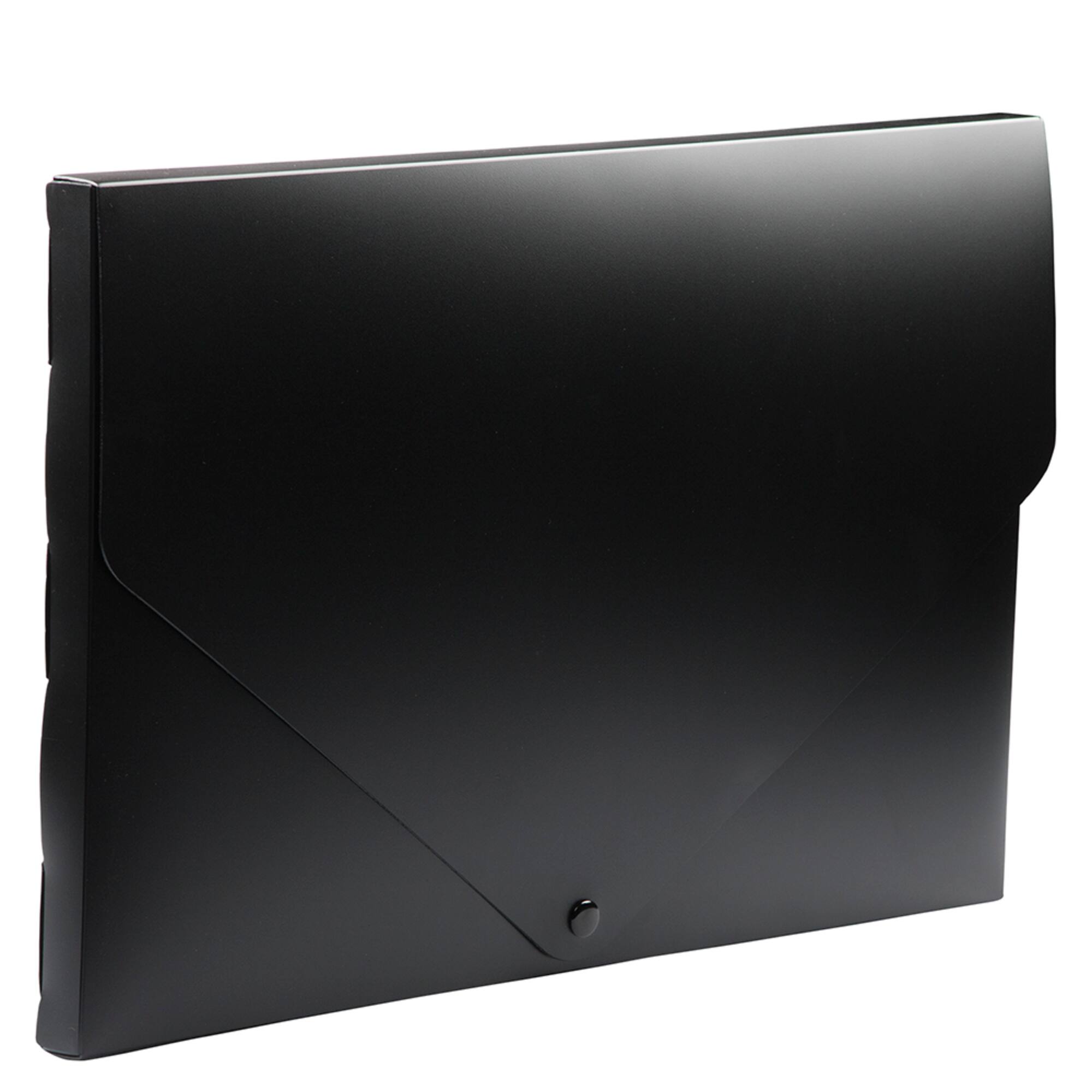 JAM Paper Black 11" x 17" Snap Closure Plastic Portfolio